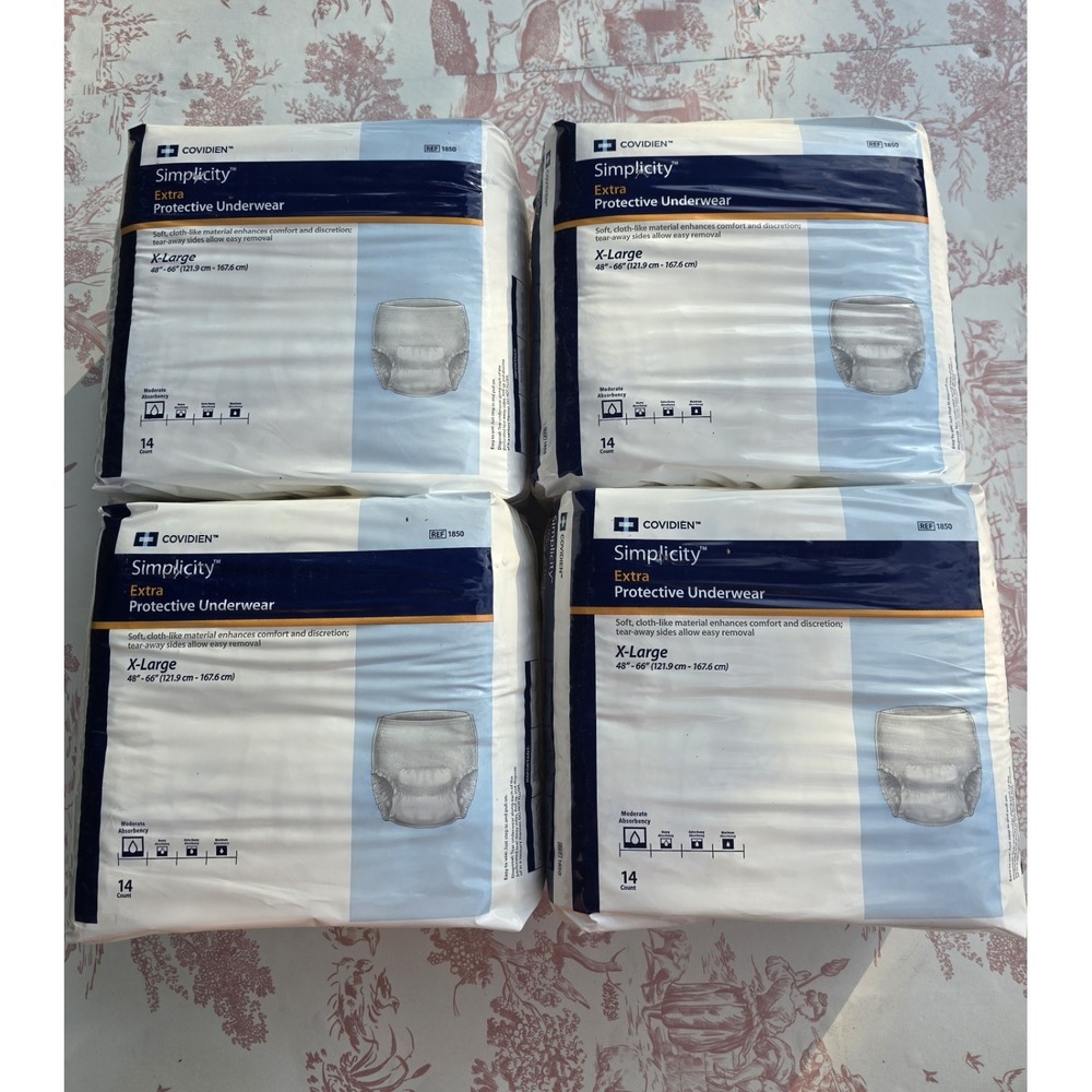Covidien Simplicity extra protective underwear XL lot of 4 packs 56 total